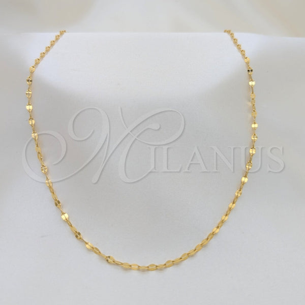 Stainless Steel Basic Necklace, Polished, Golden Finish, 04.116.0098.18 (01 MM Thickness, 18 Inches Length)