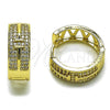 Oro Laminado Huggie Hoop, Gold Filled Style with White Cubic Zirconia, Polished, Golden Finish, 02.283.0425.20