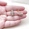 Oro Laminado Stud Earring, Gold Filled Style Teardrop Design, with Multicolor Micro Pave, Polished, Golden Finish, 02.283.0430