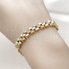 Oro Laminado Tennis Bracelet, Gold Filled Style with White Micro Pave, Polished, Golden Finish, 03.283.0594.07 (Thickness, 8 Inches Length)