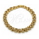 Oro Laminado Tennis Bracelet, Gold Filled Style Belt Buckle Design, with White Cubic Zirconia, Polished, Golden Finish, 03.283.0597.07 (07 MM Thickness, 8 Inches Length)