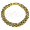 Oro Laminado Tennis Bracelet, Gold Filled Style with White Micro Pave, Polished, Golden Finish, 03.283.0600.07 (Thickness, 8 Inches Length)