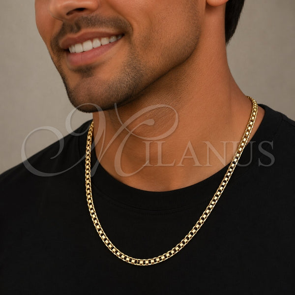 Oro Laminado Basic Necklace, Gold Filled Style Bismark Design, Polished, Golden Finish, 03.213.0354.1.22 (05 MM Thickness, 22 Inches Length)