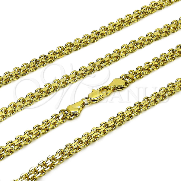 Oro Laminado Basic Necklace, Gold Filled Style Bismark Design, Polished, Golden Finish, 03.213.0354.1.22 (05 MM Thickness, 22 Inches Length)