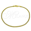 Oro Laminado Basic Anklet, Gold Filled Style Bismark Design, Polished, Golden Finish, 04.213.0066.10 (Thickness, 10 Inches Length)