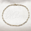 Oro Laminado Basic Anklet, Gold Filled Style Paperclip Design, Polished, Golden Finish, 04.213.0274.10 (Thickness, 10 Inches Length)