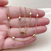 Oro Laminado Basic Necklace, Gold Filled Style Miami Cuban and Ball Design, Polished, Golden Finish, 04.213.0280.16 (Thickness, 16 Inches Length)