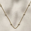 Oro Laminado Basic Necklace, Gold Filled Style Miami Cuban and Ball Design, Polished, Golden Finish, 04.213.0280.16 (Thickness, 16 Inches Length)