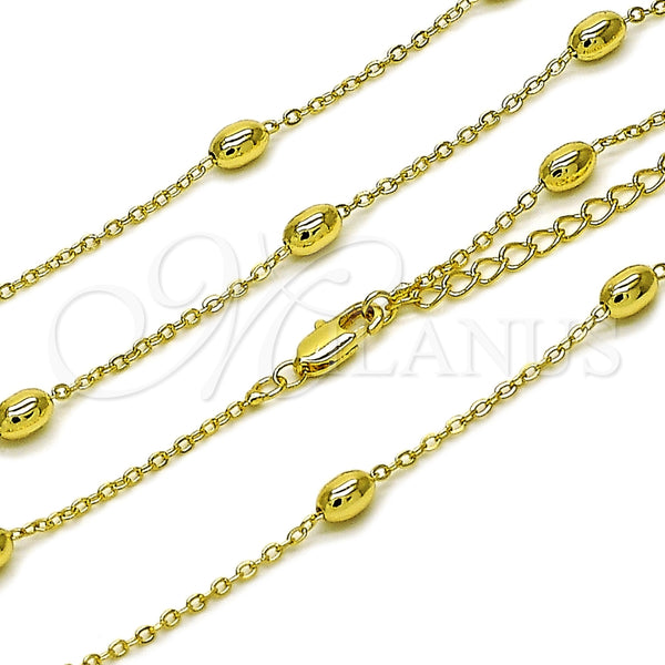 Oro Laminado Basic Necklace, Gold Filled Style Rolo Design, Polished, Golden Finish, 04.213.0281.16 (Thickness, 16 Inches Length)