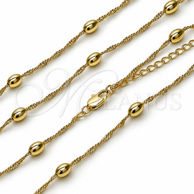 Oro Laminado Basic Necklace, Gold Filled Style Singapore Design, Polished, Golden Finish, 04.213.0282.16 (02 MM Thickness, 16 Inches Length)
