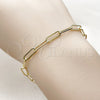 Oro Laminado Fancy Bracelet, Gold Filled Style Paperclip Design, Polished, Golden Finish, 04.213.0332.07 (04 MM Thickness, 7 Inches Length)