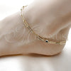 Oro Laminado Fancy Anklet, Gold Filled Style Paperclip Design, Polished, Golden Finish, 04.213.0332.10 (04 MM Thickness, 10 Inches Length)