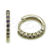 Rhodium Gold Filled Huggie Hoop, with Amethyst Cubic Zirconia, Polished, Rhodium Finish, 02.438.0006.15