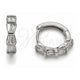 Argolla Huggie 02.438.0007.15 Oro Laminado Blanco, Diseño de Arco y Baguette, con Zirconia Cubica Blanca, Pulido, Rodinado