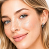 Rhodium Gold Filled Huggie Hoop, Heart Design, with Multicolor Micro Pave, Polished, Rhodium Finish, 02.438.0008.14