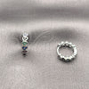 Rhodium Gold Filled Huggie Hoop, Heart Design, with Multicolor Micro Pave, Polished, Rhodium Finish, 02.438.0008.14
