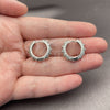 Rhodium Gold Filled Huggie Hoop, with White Micro Pave, Polished, Rhodium Finish, 02.438.0010.20