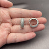 Rhodium Gold Filled Huggie Hoop, with White Micro Pave, Polished, Rhodium Finish, 02.438.0011.20