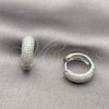 Rhodium Gold Filled Huggie Hoop, with White Micro Pave, Polished, Rhodium Finish, 02.438.0011.20