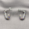 Rhodium Gold Filled Medium Hoop, with Multicolor Micro Pave, Polished, Rhodium Finish, 02.438.0014.12