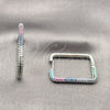 Rhodium Gold Filled Huggie Hoop, with Multicolor Micro Pave, Polished, Rhodium Finish, 02.438.0015.25