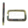 Rhodium Gold Filled Huggie Hoop, with Multicolor Micro Pave, Polished, Rhodium Finish, 02.438.0015.25