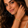 Oro Laminado Fancy Bracelet, Gold Filled Style Heart Design, Polished, Golden Finish, 03.415.0026.07 (09 MM Thickness, 8 Inches Length)