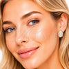 Oro Laminado Stud Earring, Gold Filled Style with Ivory Mother of Pearl, Polished, Golden Finish, 02.342.0426