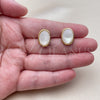 Oro Laminado Stud Earring, Gold Filled Style with Ivory Mother of Pearl, Polished, Golden Finish, 02.342.0426