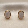 Oro Laminado Stud Earring, Gold Filled Style with Ivory Mother of Pearl, Polished, Golden Finish, 02.342.0426