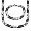 Stainless Steel Necklace and Bracelet, Polished, Two Tone, 06.116.0049.2.22
