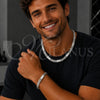 Stainless Steel Necklace and Bracelet, Cross Design, Polished, Steel Finish, 06.116.0010.1.22