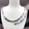 Stainless Steel Necklace and Bracelet, Cross Design, Polished, Steel Finish, 06.116.0010.1.22