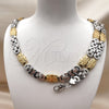 Stainless Steel Necklace and Bracelet, Cross Design, Polished, Two Tone, 06.116.0006.2.22