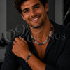 Stainless Steel Necklace and Bracelet, Cross Design, Polished, Two Tone, 06.116.0006.3.22