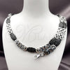 Stainless Steel Necklace and Bracelet, Cross Design, Polished, Two Tone, 06.116.0006.3.22