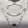 Stainless Steel Necklace and Bracelet, Cross Design, Polished, Two Tone, 06.116.0006.3.22