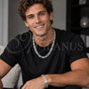 Stainless Steel Necklace and Bracelet, Greek Key Design, Polished, Steel Finish, 06.363.0035.22