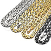 Stainless Steel Necklace and Bracelet, Greek Key Design, Polished, Two Tone, 06.363.0035.1.22