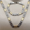 Stainless Steel Necklace and Bracelet, Infinite Design, Polished, Two Tone, 06.116.0007.2.22