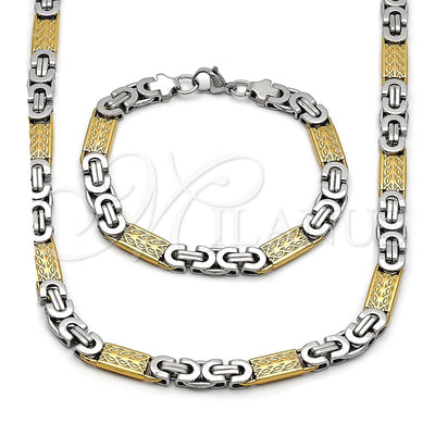 Stainless Steel Necklace and Bracelet, Infinite Design, Polished, Two Tone, 06.116.0007.2.22 for wholesale, main product view