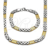 Stainless Steel Necklace and Bracelet, Infinite Design, Polished, Two Tone, 06.116.0007.2.22