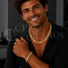 Stainless Steel Necklace and Bracelet, Greek Key Design, Polished, Golden Finish, 06.116.0217.22
