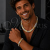 Stainless Steel Necklace and Bracelet, Greek Key Design, Polished, Two Tone, 06.116.0218.22