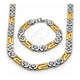 Collar y Pulsera 06.116.0218.22 Acero Inoxidable, Diseño de Llave Griega, Pulido, Dos Tonos