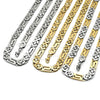 Stainless Steel Necklace and Bracelet, Greek Key Design, Polished, Golden Finish, 06.116.0218.1.22