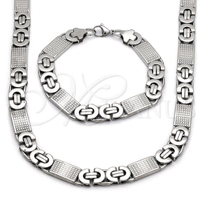 Stainless Steel Necklace and Bracelet, Polished, Steel Finish, 06.363.0031.1.22