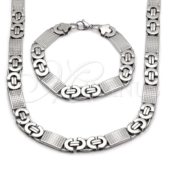 Stainless Steel Necklace and Bracelet, Polished, Steel Finish, 06.363.0031.1.22