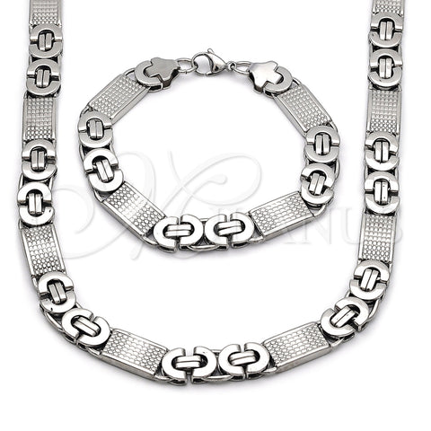 Stainless Steel Necklace and Bracelet, Polished, Steel Finish, 06.363.0031.1.22