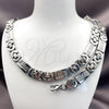 Stainless Steel Necklace and Bracelet, Jesus Design, Polished, Steel Finish, 06.116.0222.22